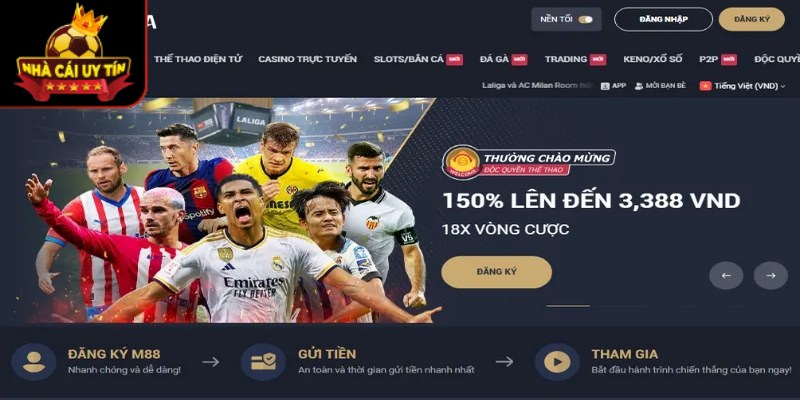 Top 10 nhà cái uy tín chắc chắn phải có tên M88 đẳng cấp vượt trội