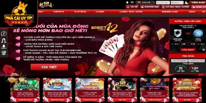 Đánh giá nhà cái 12BET cung cấp danh mục sản phẩm đa dạng